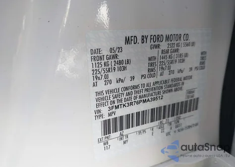 2023 Ford Mustang Mach-E Premium from USA, damaged, VIN 3FMTK3R76PMA39512